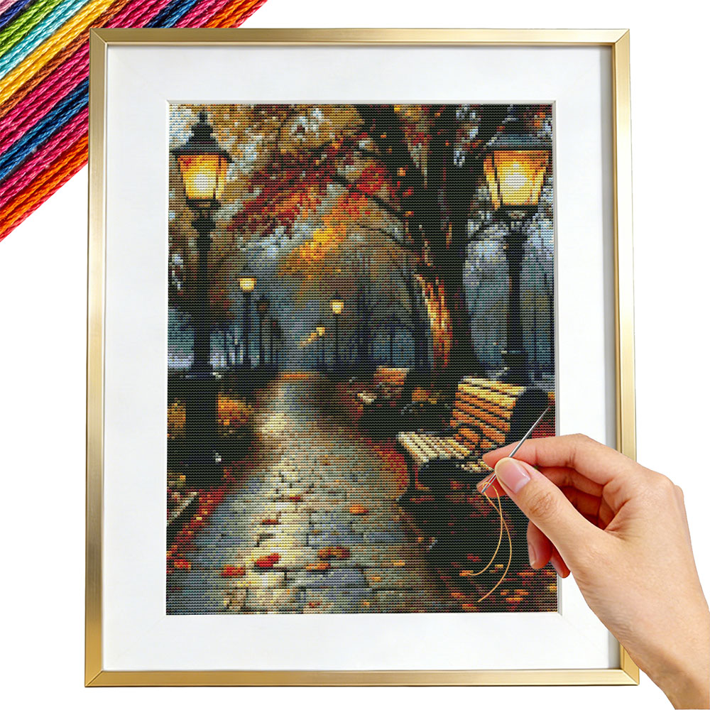 Embroidery Guide Paper - 11CT Embroidery Packages Street Landscape Cross