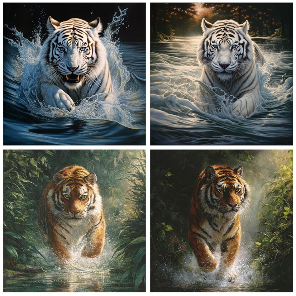 Embroidery Ideas For Bags - CHENISTORY Tiger Diamond Painting Kits For