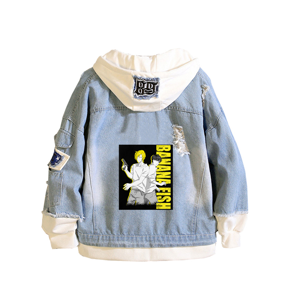Embroidery Jacket Jeans - BANANA FISH Demin Jacket Anime Jeans