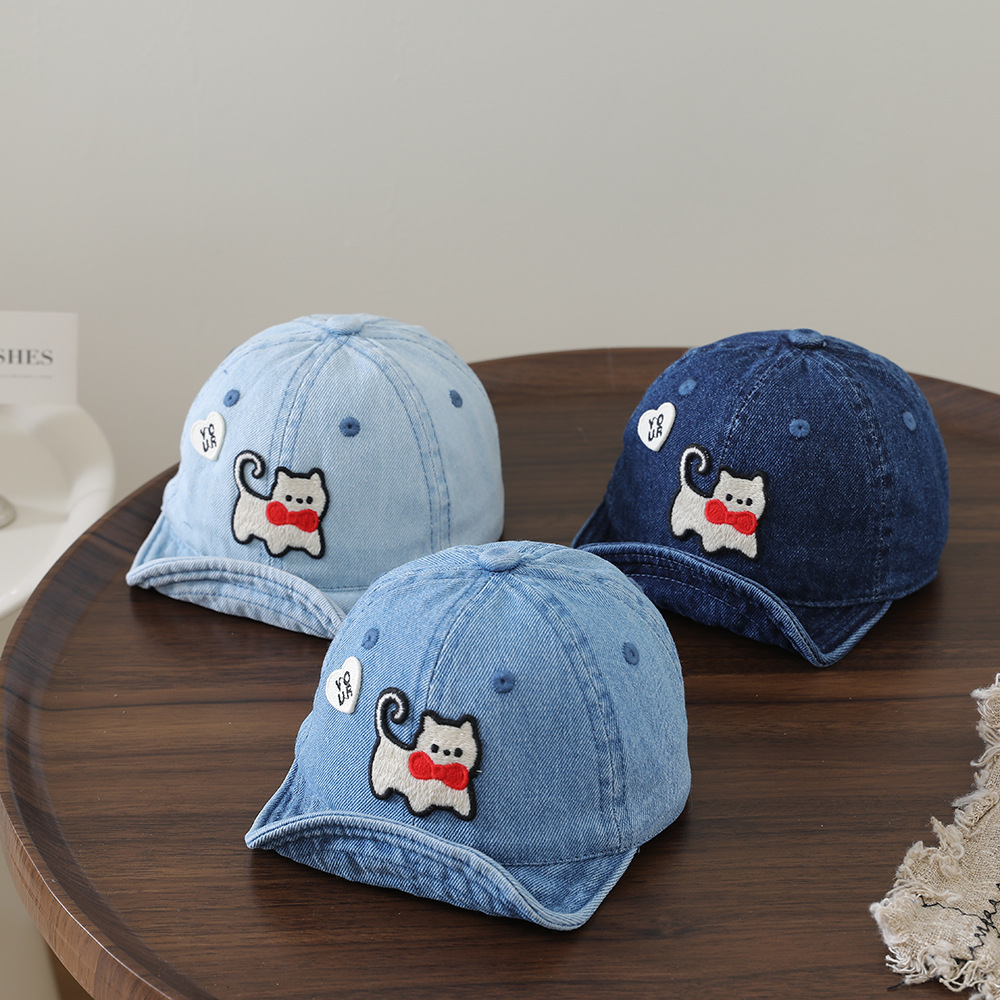 Embroidery Garments - Children's washable denim soft-brimmed baseball cap