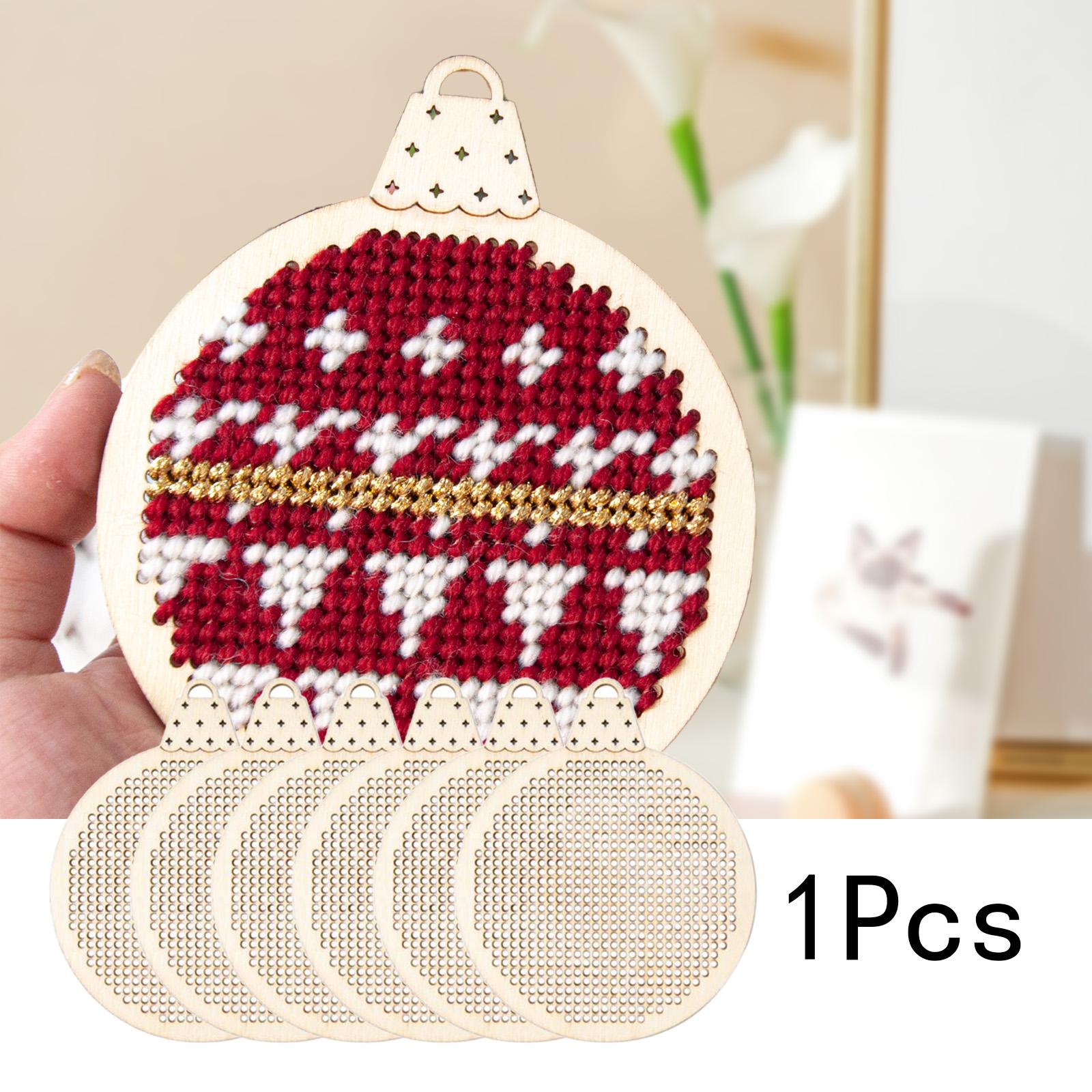 Embroidery Xmas Tree - 6x Wood Slices DIY Embroidery for