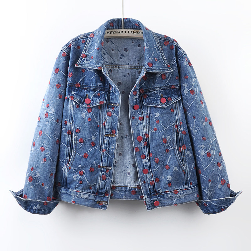Vintage Embroidery Blue Loose  - Embroidery Jacket Jeans recension och pris