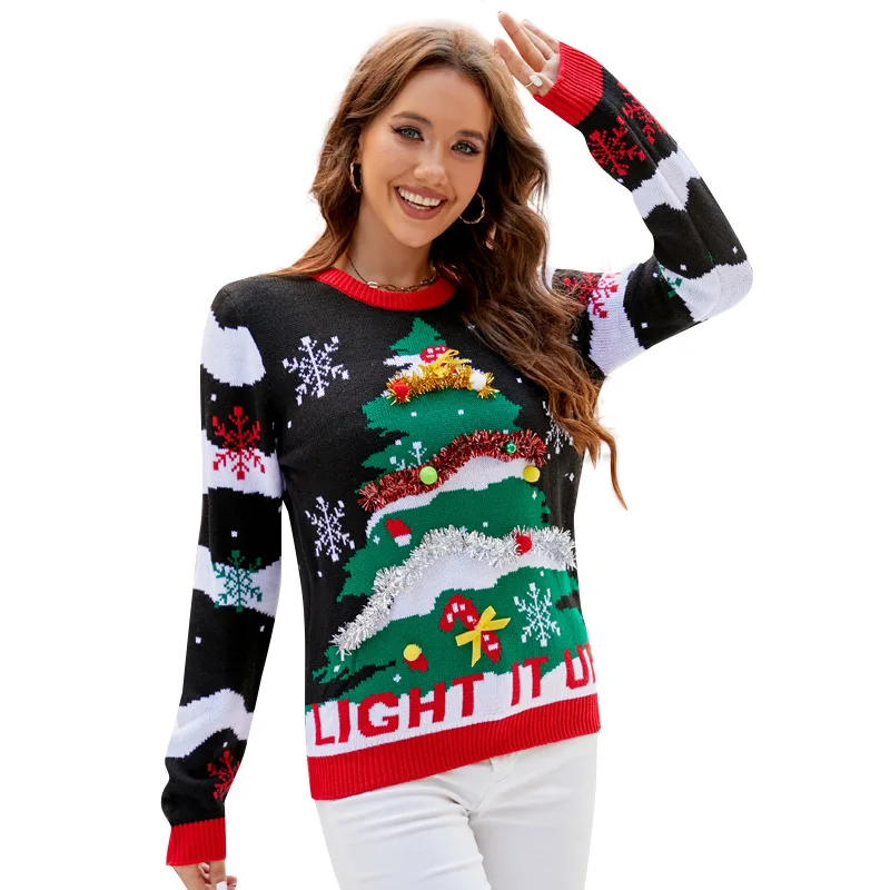 Christmas Sweater for Women &  - Embroidery Xmas Tree recension och pris