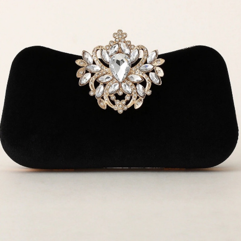 Dark Green Velvet Clutch Bag L - Embroidery Wallet recension och pris