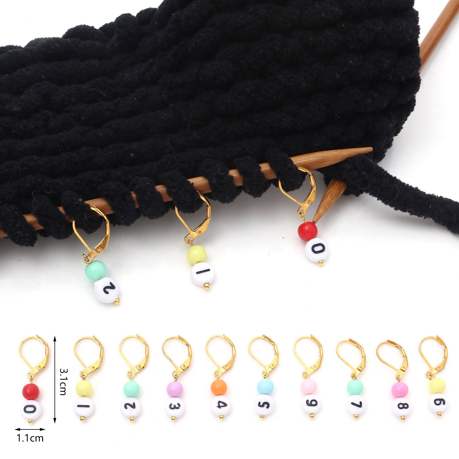 1 Set ( 10 PCs/Set) Copper & A - Stitch Marker Ring recension och pris