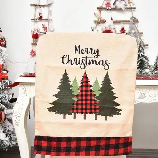 4/6/8pcs Christmas Chair Cover - Embroidery Xmas Tree recension och pris