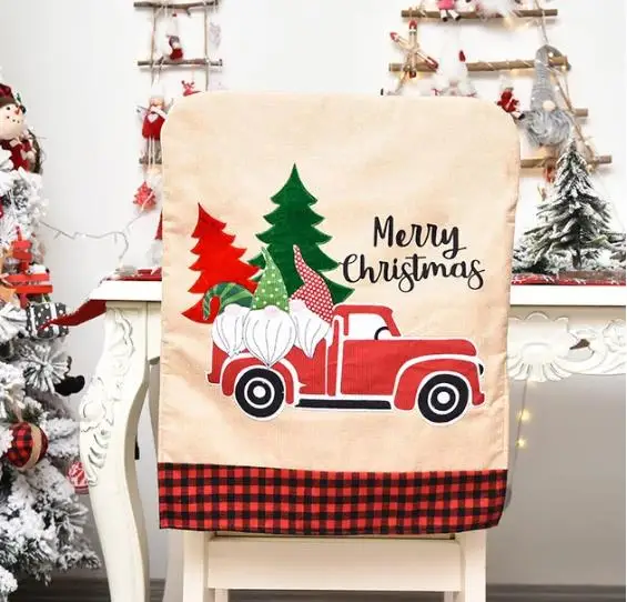 4/6/8pcs Christmas Chair Cover - Embroidery Xmas Tree recension och pris