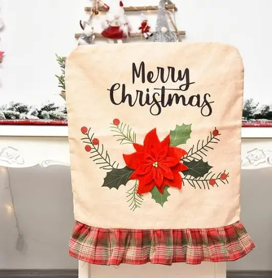 4/6/8pcs Christmas Chair Cover - Embroidery Xmas Tree recension och pris