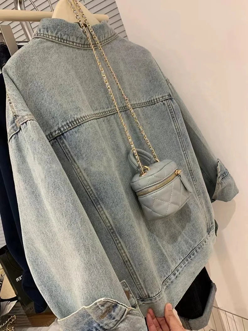 Denim Coat Women Y2k Spring Au - Embroidery Jacket Jeans recension och pris