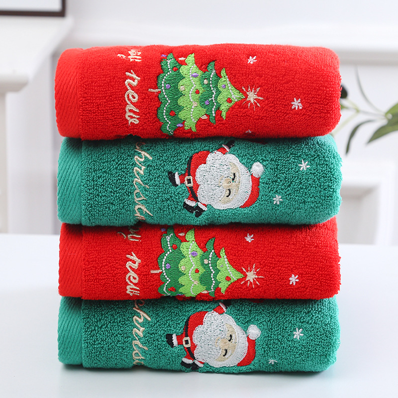 1PC 35*75cm Bathroom Towel Cor - Embroidery Xmas Tree recension och pris