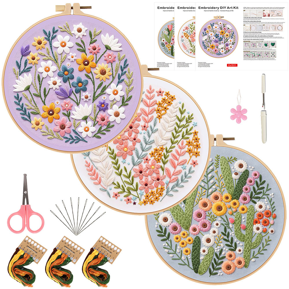 Flower DIY Embroidery Kit for  - Embroidery Guide Paper recension och pris