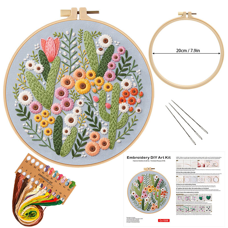 Flower DIY Embroidery Kit for  - Embroidery Guide Paper recension och pris