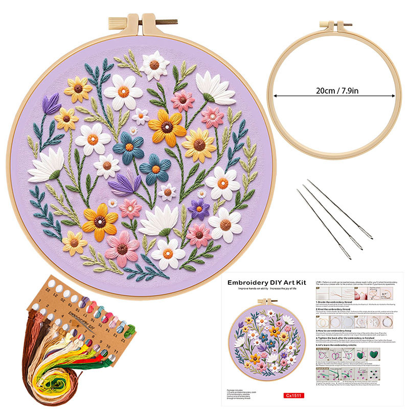 Flower DIY Embroidery Kit for  - Embroidery Guide Paper recension och pris