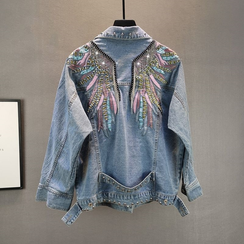2024 New AutumnFashion Rivet W - Embroidery Jacket Jeans recension och pris