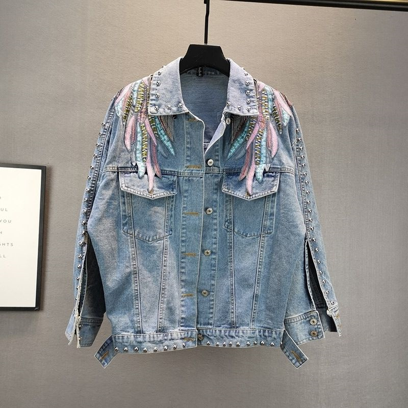 2024 New AutumnFashion Rivet W - Embroidery Jacket Jeans recension och pris