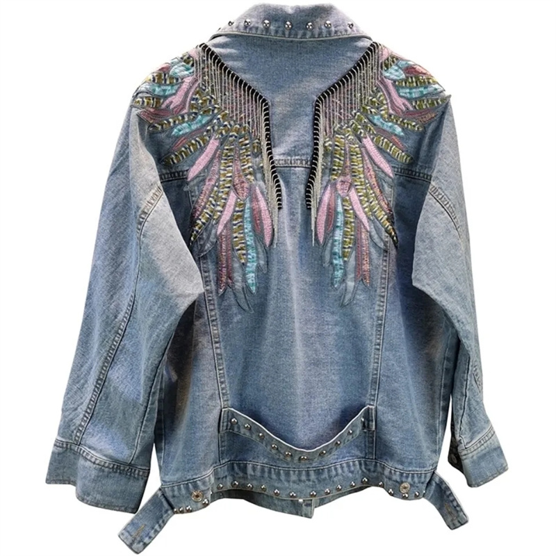 2024 New AutumnFashion Rivet W - Embroidery Jacket Jeans recension och pris