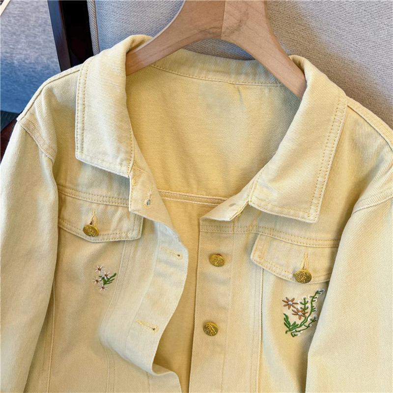 Korean Vintage Flower Embroide - Embroidery Jacket Jeans recension och pris