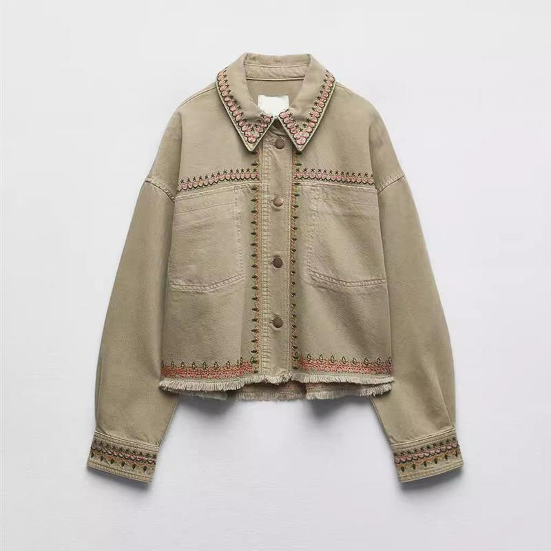 Autumn New Style Versatile Fra - Embroidery Jacket Jeans recension och pris