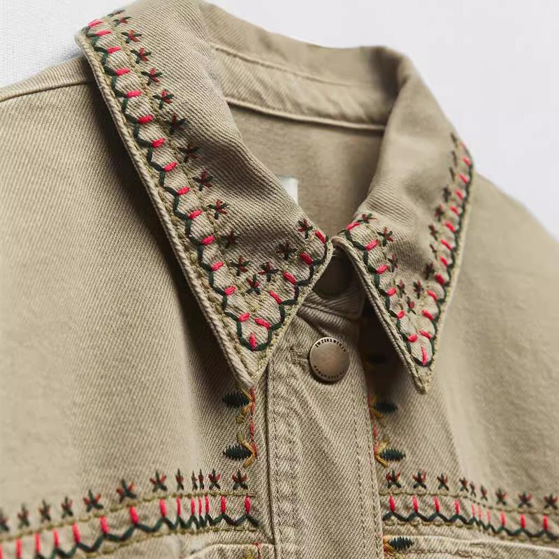 Autumn New Style Versatile Fra - Embroidery Jacket Jeans recension och pris