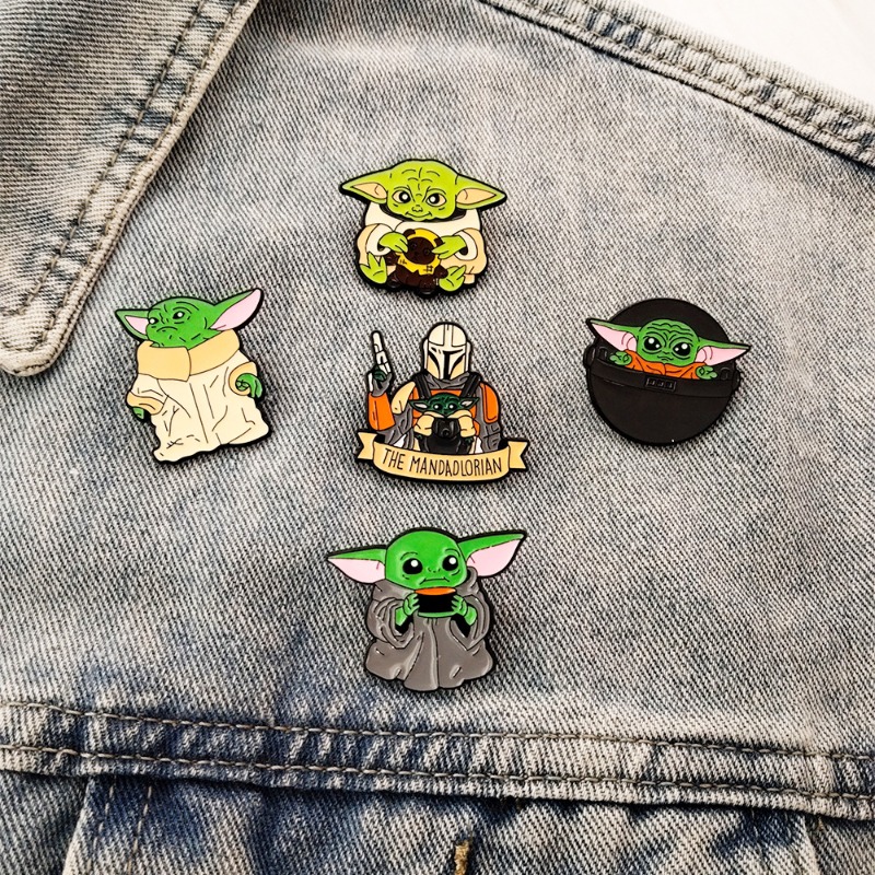 5pcs Cute cartoon Yoda badge s - Embroidery Wallpaper recension och pris