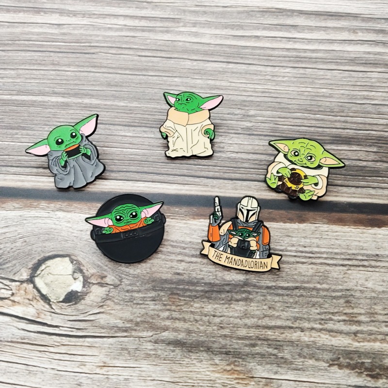 5pcs Cute cartoon Yoda badge s - Embroidery Wallpaper recension och pris