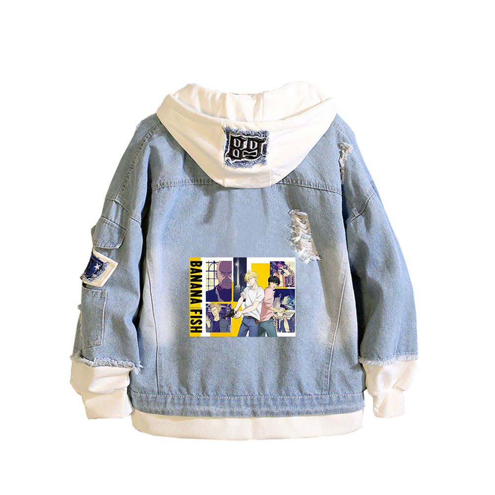 BANANA FISH Demin Jacket Anime - Embroidery Jacket Jeans recension och pris