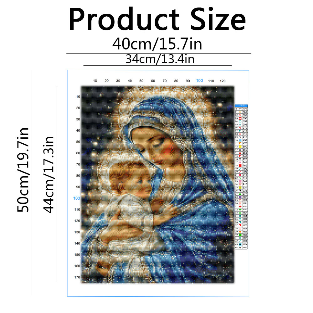 Cross Stitch Virgin Mary Relig - Embroidery Guide Paper recension och pris