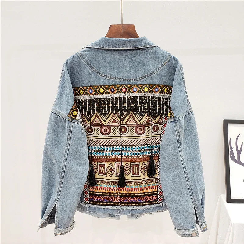 Embroidery Tassel Denim Jacket - Embroidery Jacket Jeans recension och pris