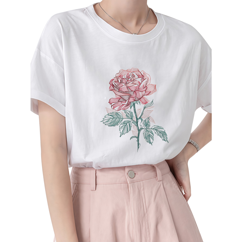 22cm Rose Heat Transfer Printi - Embroidery Effect Canva recension och pris