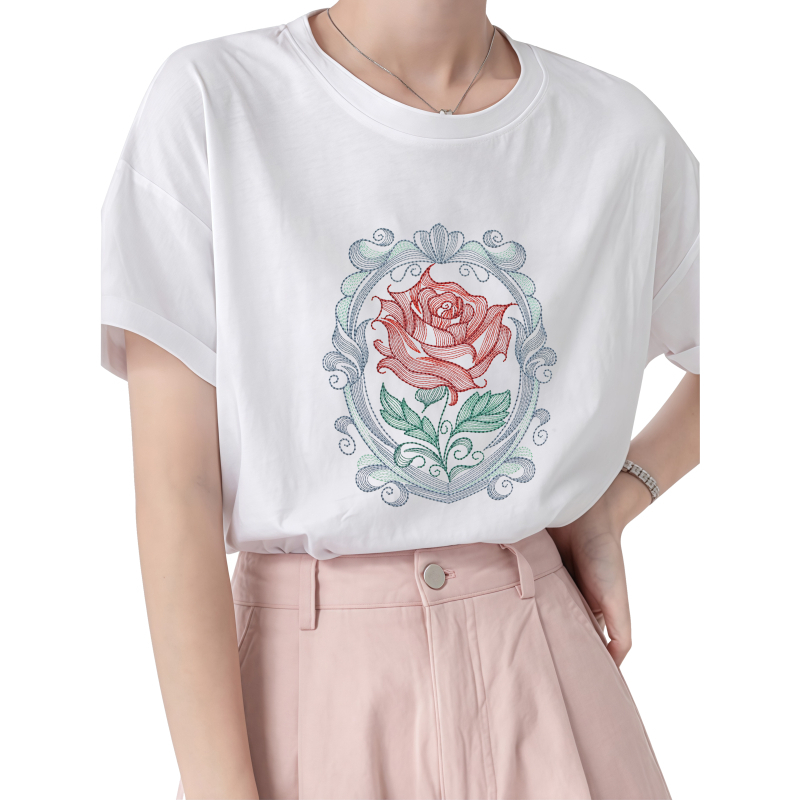 22cm Rose Heat Transfer Printi - Embroidery Effect Canva recension och pris