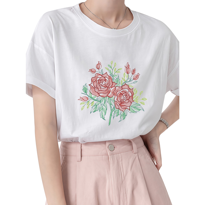 22cm Rose Heat Transfer Printi - Embroidery Effect Canva recension och pris