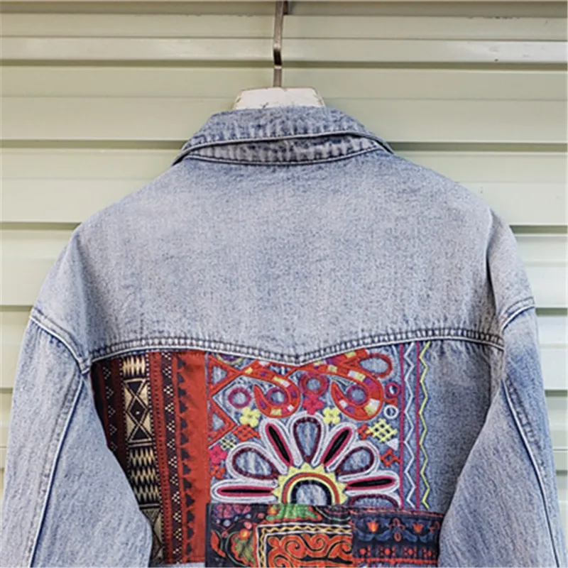 Bohemia Embroidery Splicing Bi - Embroidery Jacket Jeans recension och pris