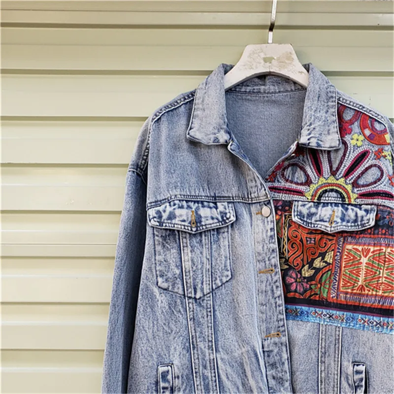 Bohemia Embroidery Splicing Bi - Embroidery Jacket Jeans recension och pris