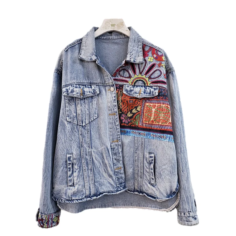 Bohemia Embroidery Splicing Bi - Embroidery Jacket Jeans recension och pris