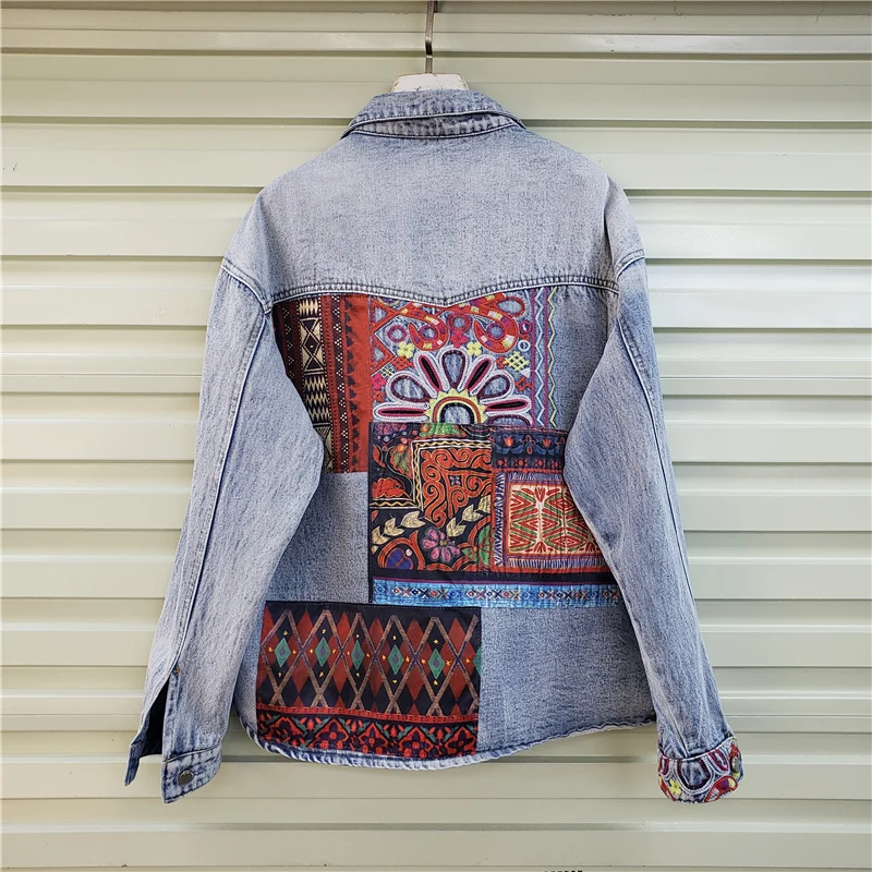Bohemia Embroidery Splicing Bi - Embroidery Jacket Jeans recension och pris