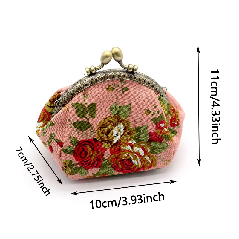 Women's Vintage Rose Print Can - Embroidery Wallet recension och pris