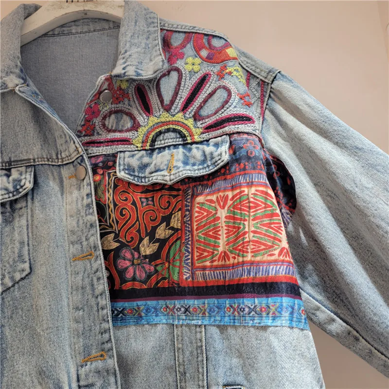 Vintage Blue Embroidery Splice - Embroidery Jacket Jeans recension och pris