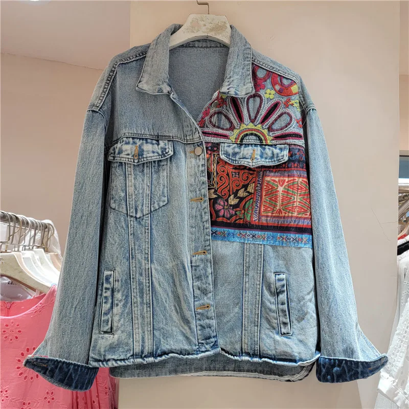 Vintage Blue Embroidery Splice - Embroidery Jacket Jeans recension och pris