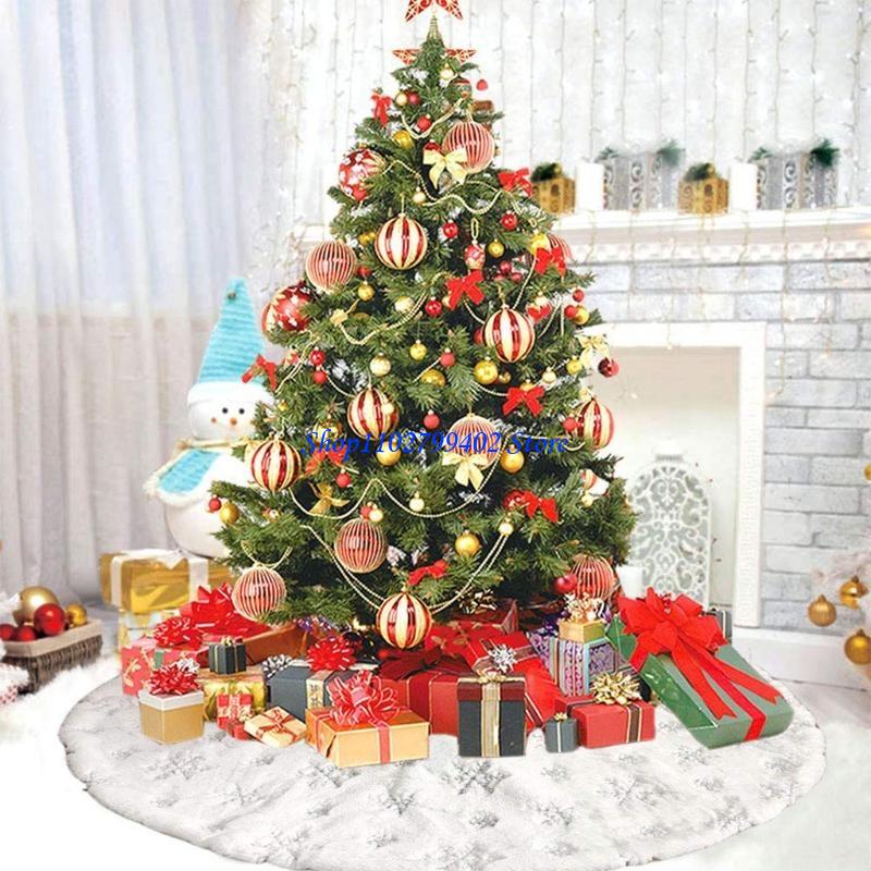 547F White Plush Christmas Tre - Embroidery Xmas Tree recension och pris