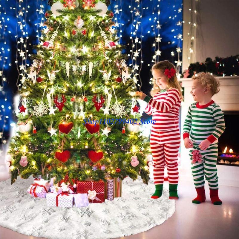 547F White Plush Christmas Tre - Embroidery Xmas Tree recension och pris