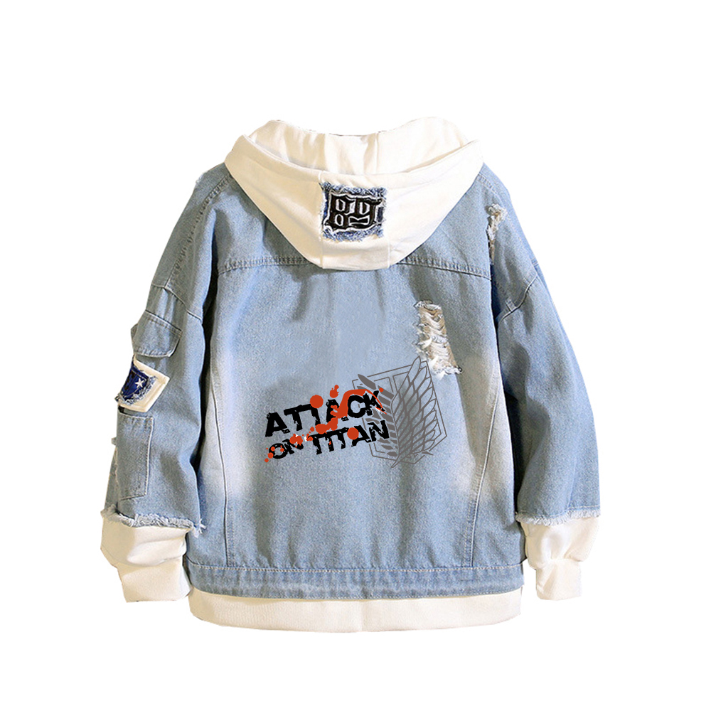 Attack on Titan Anime Denim Ja - Embroidery Jacket Jeans recension och pris