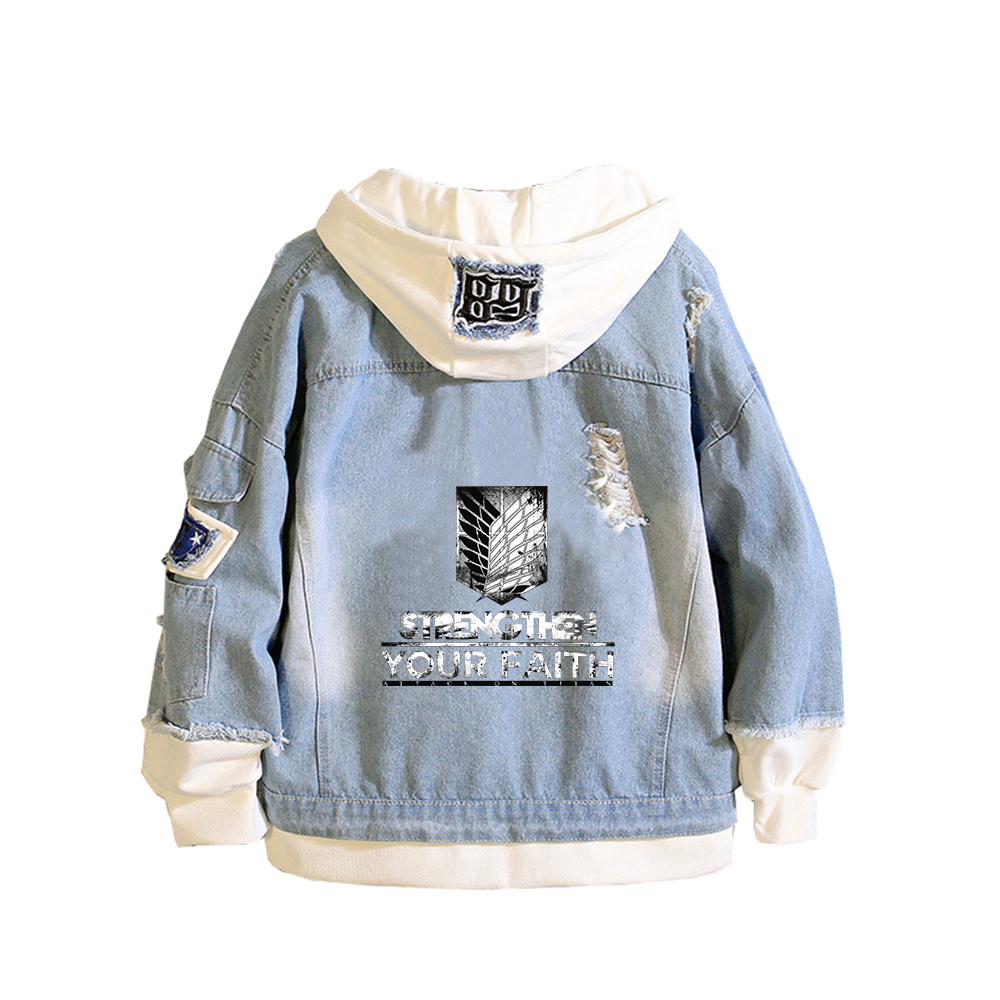 Attack on Titan Anime Denim Ja - Embroidery Jacket Jeans recension och pris