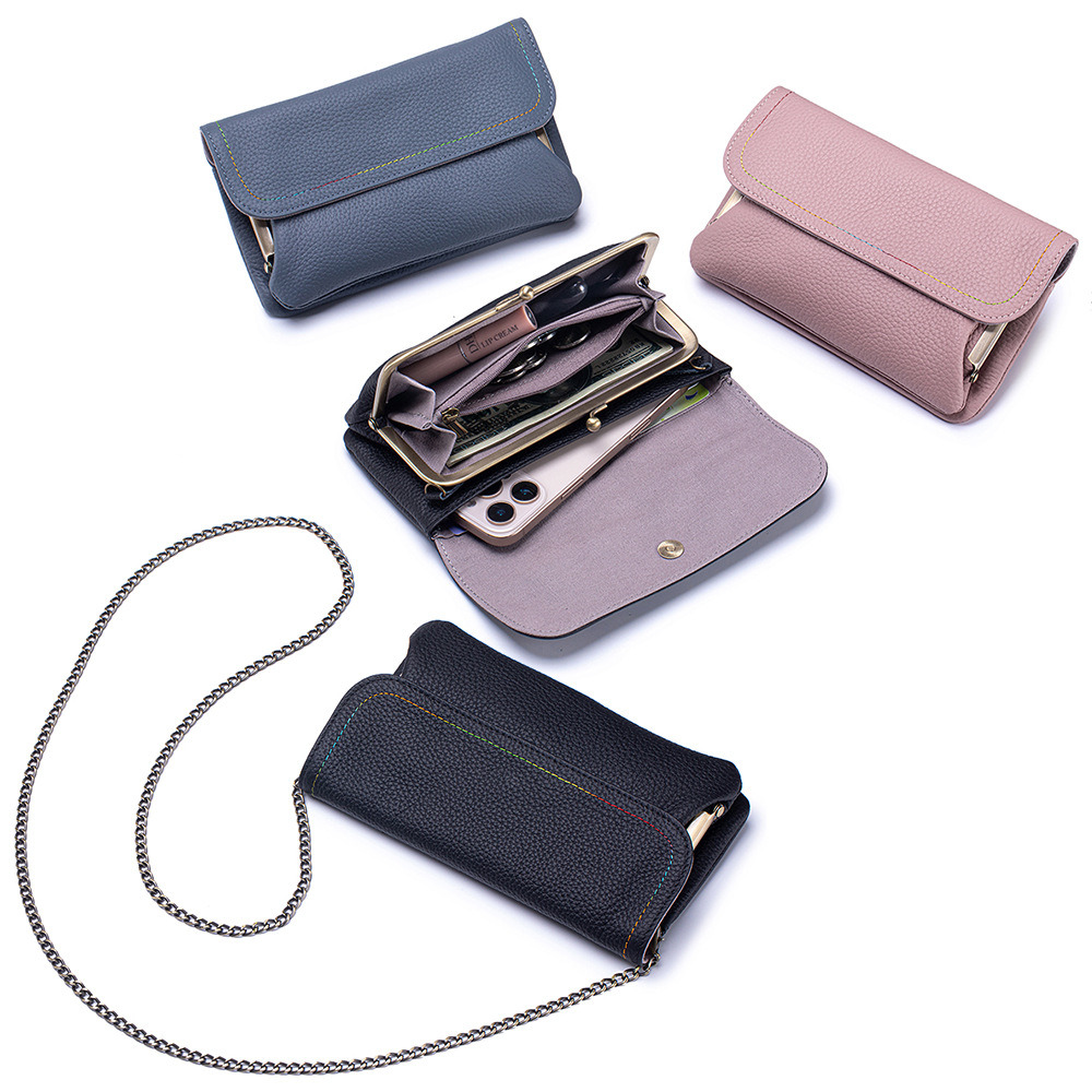 Genuine Leather Shoulder Phone - Embroidery Wallet recension och pris