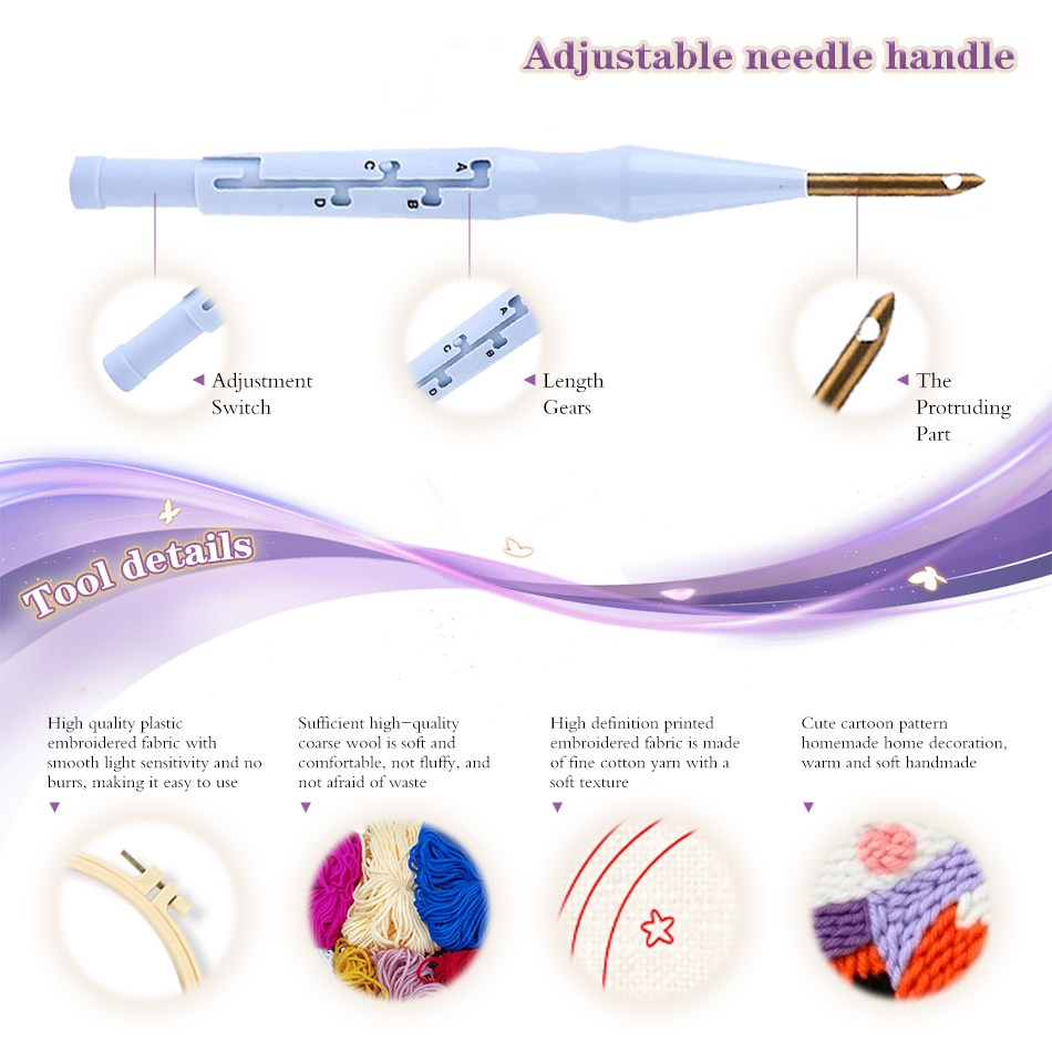 Hedgehog pattern Punch Needle  - Embroidery Ideas For Bags recension och pris