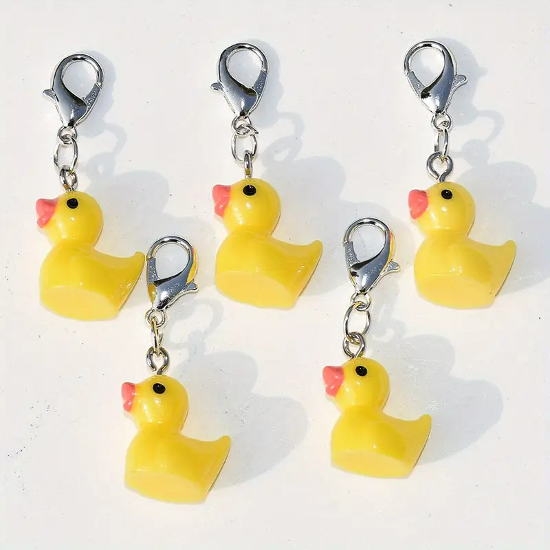 5pcs Lobster Clasp Resin Duck  - Stitch Marker Ring recension och pris