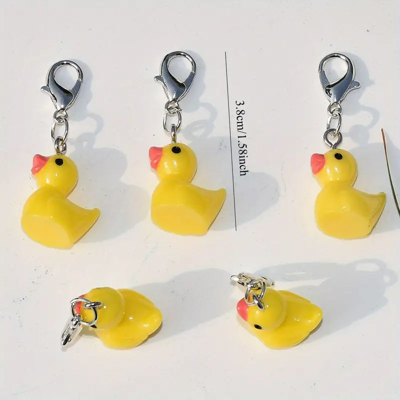 5pcs Lobster Clasp Resin Duck  - Stitch Marker Ring recension och pris