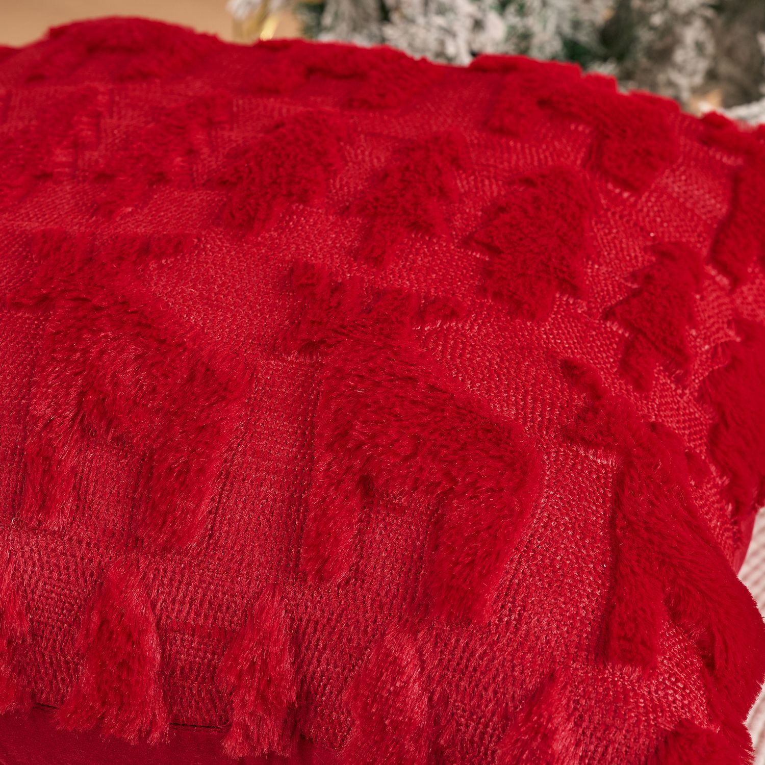 Christmas Plush Pillow Cover S - Embroidery Xmas Tree recension och pris