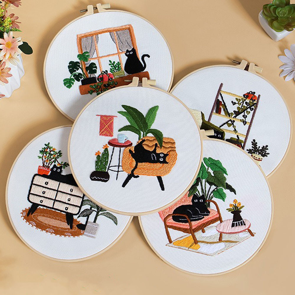 Embroidery Kit with Black Cat  - Embroidery Ideas For Bags recension och pris