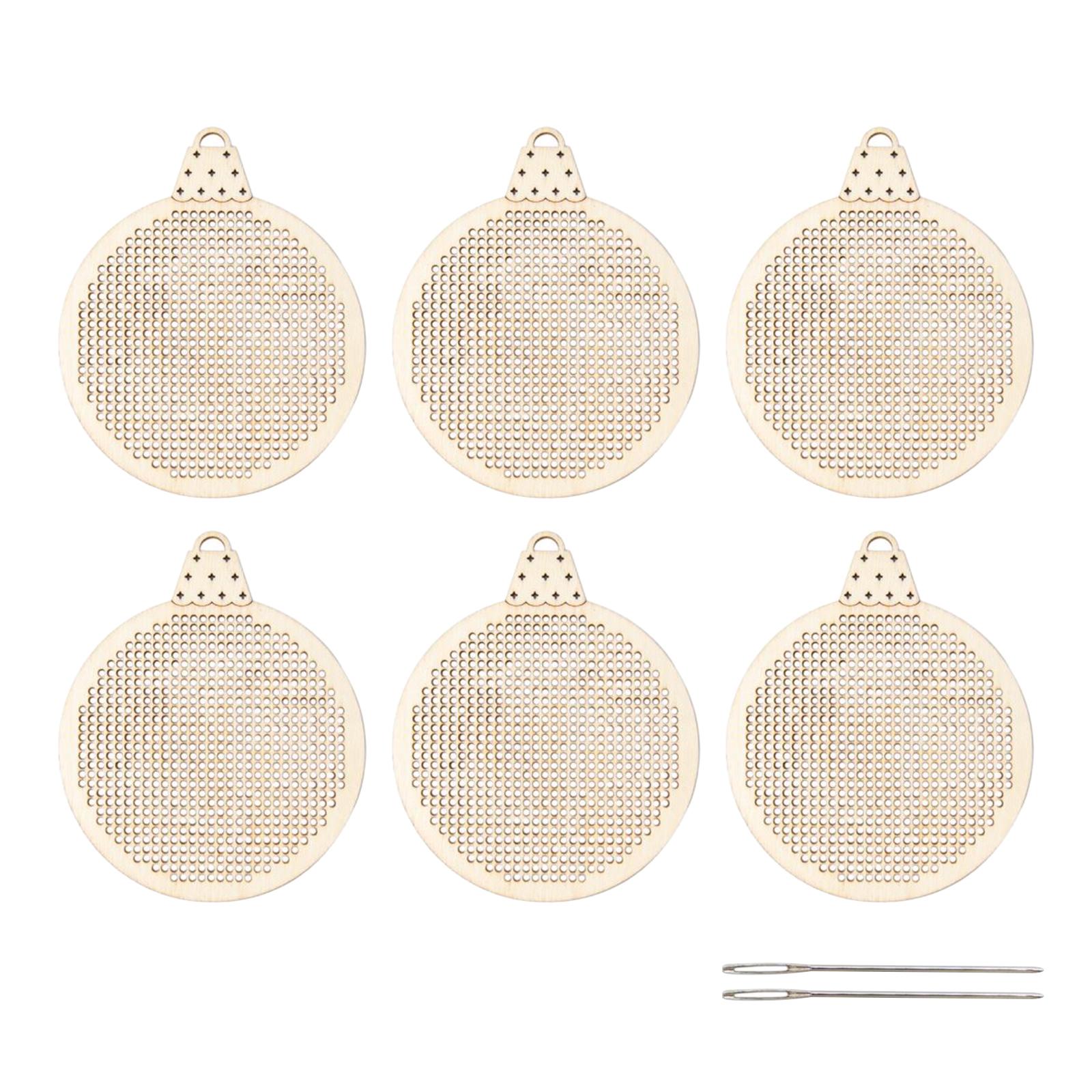 6x Wood Slices DIY Embroidery  - Embroidery Xmas Tree recension och pris